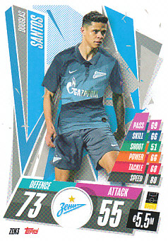 Douglas Santos Zenit Petersburg 2020/21 Topps Match Attax CL #ZEN03